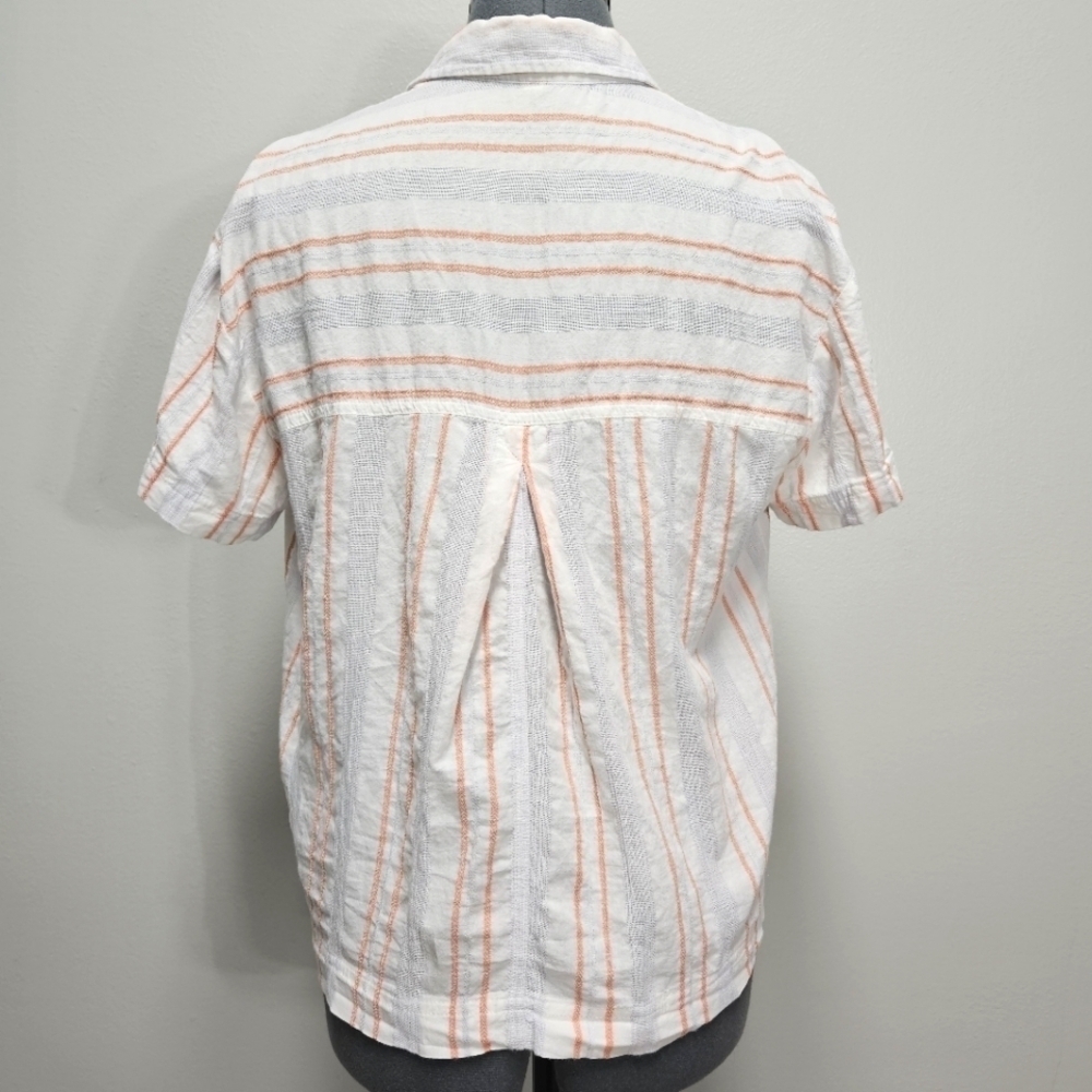 Madewell Beachside Shirt Seersucker Delmar Stripe Pocket Button Up Women's XS - Picture 11 of 11